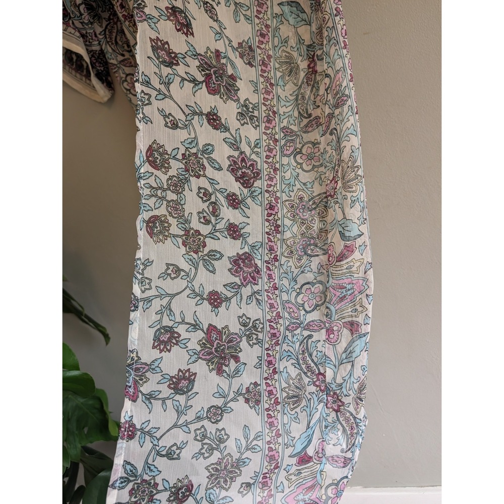 Melrose & Market Sheer Kimono Duster Sheer Boho Floral Festival Resort Vacation - Picture 6 of 11